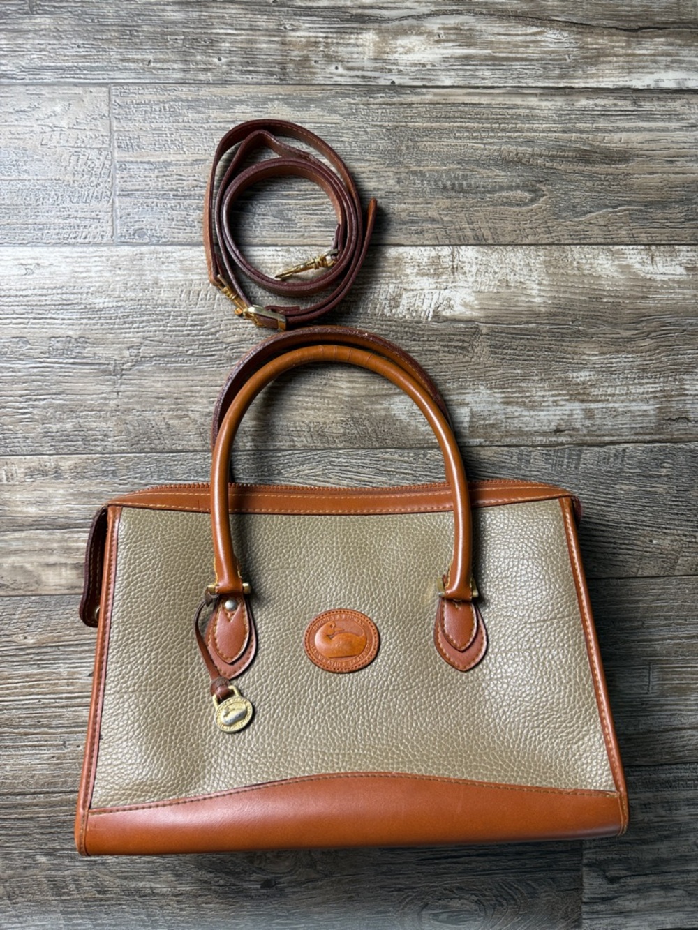 Dooney & Bourke Vintage Pebbled Leather Satchel All-Weather Leather